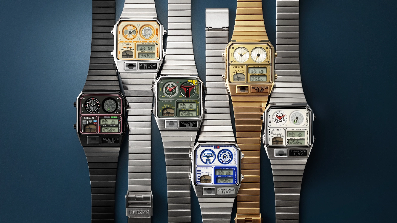 シチズン アナデジテンプ スターウォーズ C-3PO JG2112-55P C-3PO Gold-Tone Dial Stainless Steel Bracelet JG2112-55P